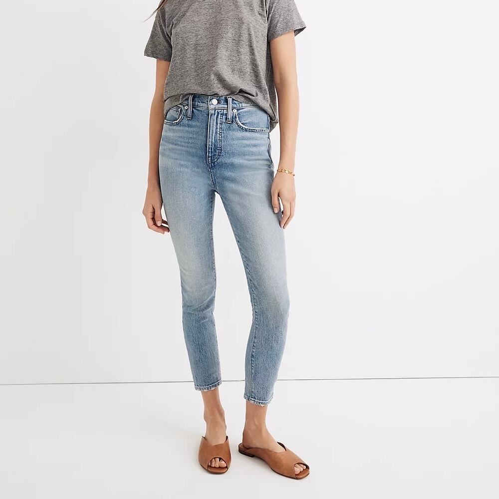 MADEWELL High Rise Skinny Crop Jeans Gleeson Wash 24 - Picture 11 of 11